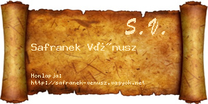 Safranek Vénusz névjegykártya